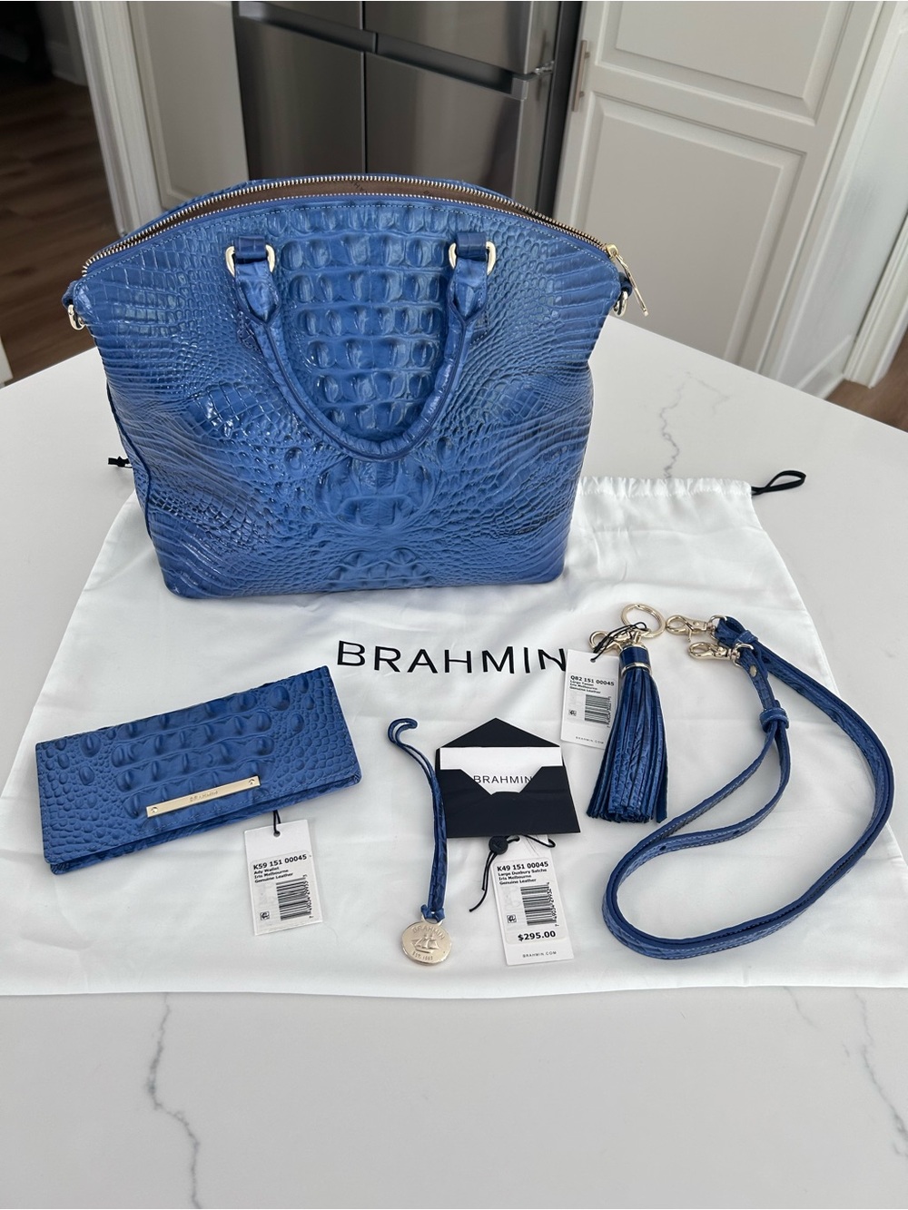Brahmin Large Duxbury Handbag, Wallet & Tassel in Iris